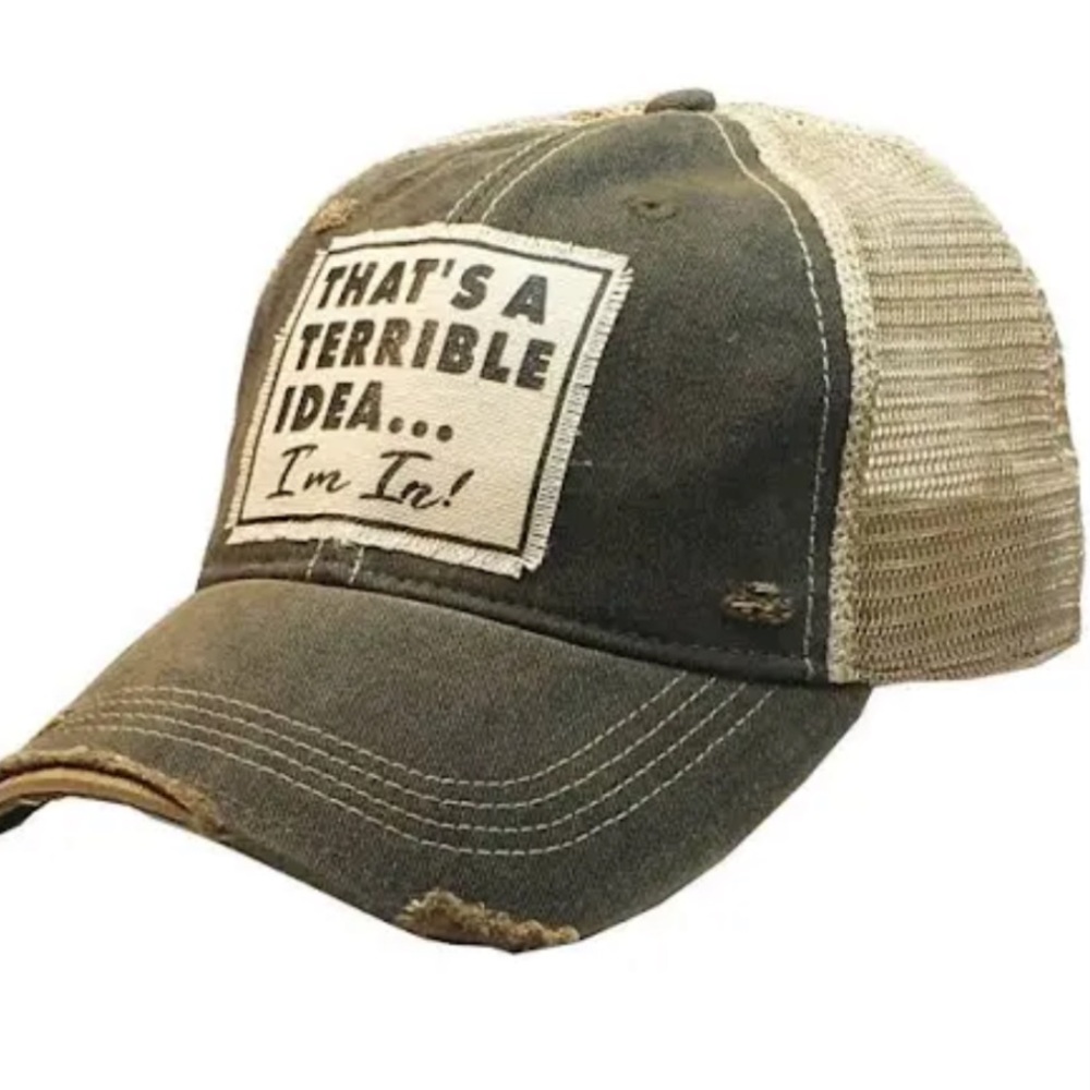 Headmost Distressed Trucker Cap Hat Terrible Idea NEW